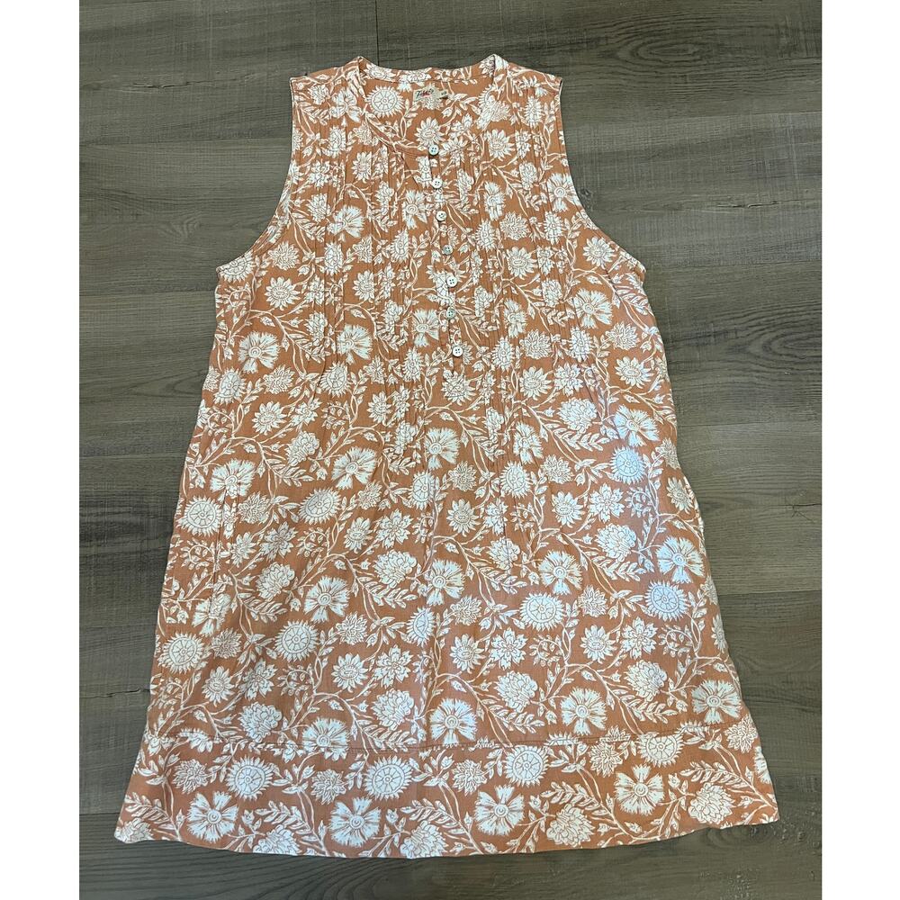 Faherty Isha Linen Blend Boho Floral Dress